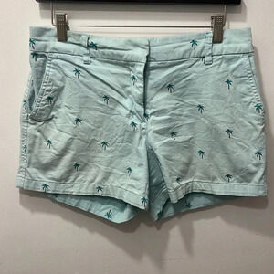 Cambridge Dry Goods Light Blue Women's Embroidered Palm Trees Shorts Size‎ 6